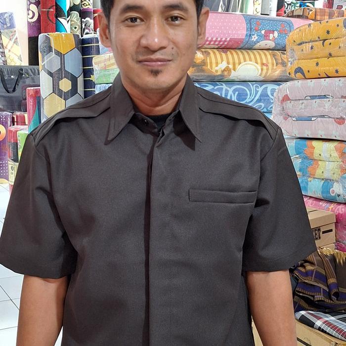 Baju seragam security satpam paspamres safari coklat terbaru bahan Neo premium