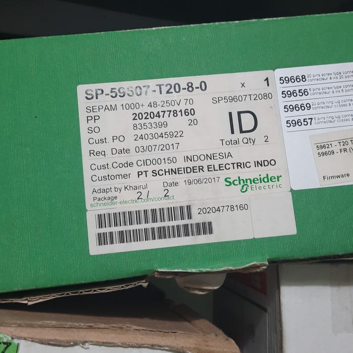 SCHNEIDER SEPAM T20 SP-59607-T20-8-0