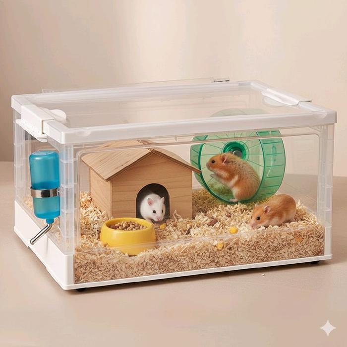Ready Kandang Hamster Transparan/ Kandang Box Hamster/ Box Kontainer Kandang Hamster Transparan