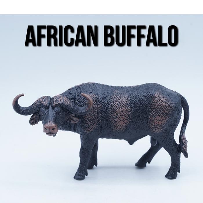KORI African Buffalo Syncerus Caffer Kerbau Afrika Banteng Mainan Figure Binatang Miniature Hewan
