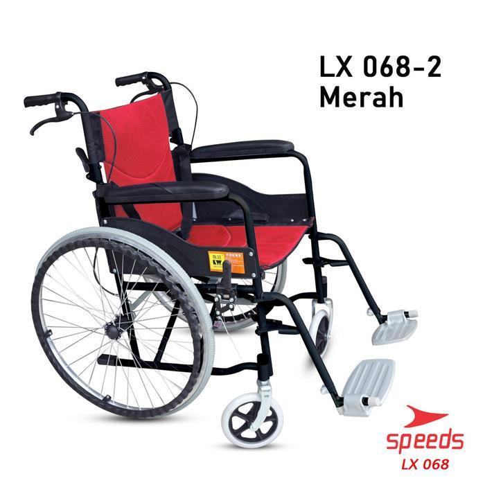 SPEEDS Kursi Roda Travel Apollo Avico - Kursi roda Alluminium Lipat - 068-2 Merah