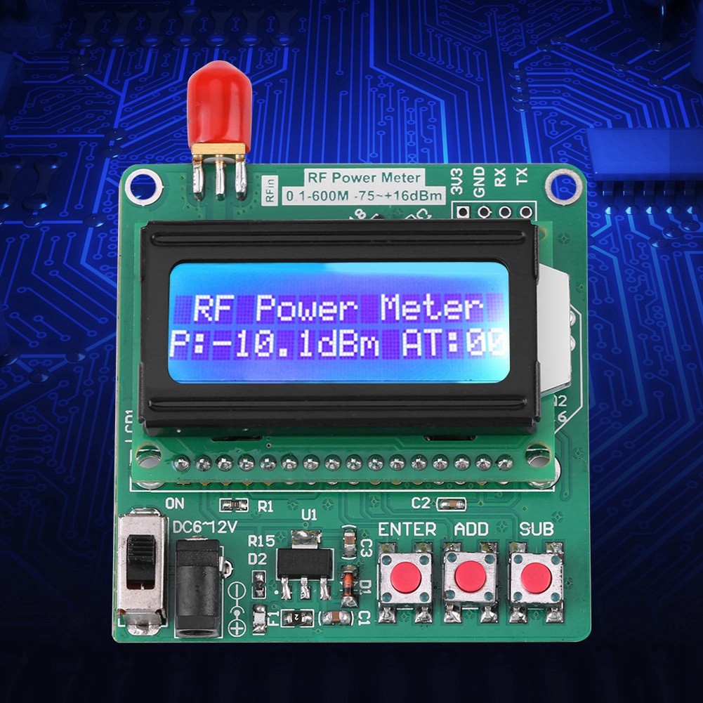 Terbaru Frequency Attenuation meter LCD RF Power Meter Digital LCD RF Power Meter -75~16 dBm 1-600MH