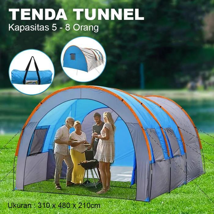Tenda Camping Tunnel 5 - 8 Orang Tenda Camping Outdoor Tenda 6 Orang Tenda Camping Keluarga