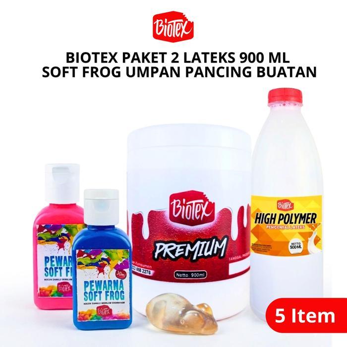 Ada Stok Biotex PAKET 2 EXTRA BIOTEX PREMIUM 900 ML - Lateks Latex Latek Bahan Bikin Soft Frog