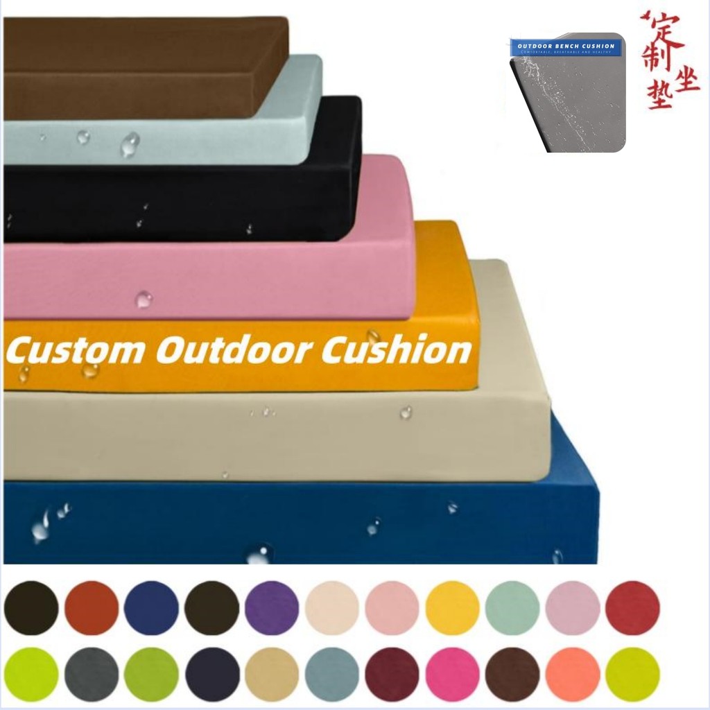 Custom Outdoor Waterproof Bench Cushion High Density Sofa Cushion Wooden Chair Cushion Garden Lounge
