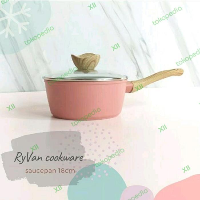 Viera Ryvan Tms99~910 /18 Cm Panci Susu Marble +Tutup Kaca Sauce Pan