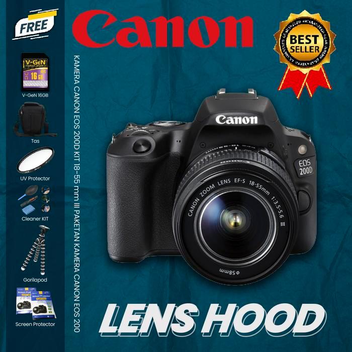 Kamera Canon Eos 200D Kit 18-55 Mm Iii Paketan Kamera Canon Eos 200 Terbaru 