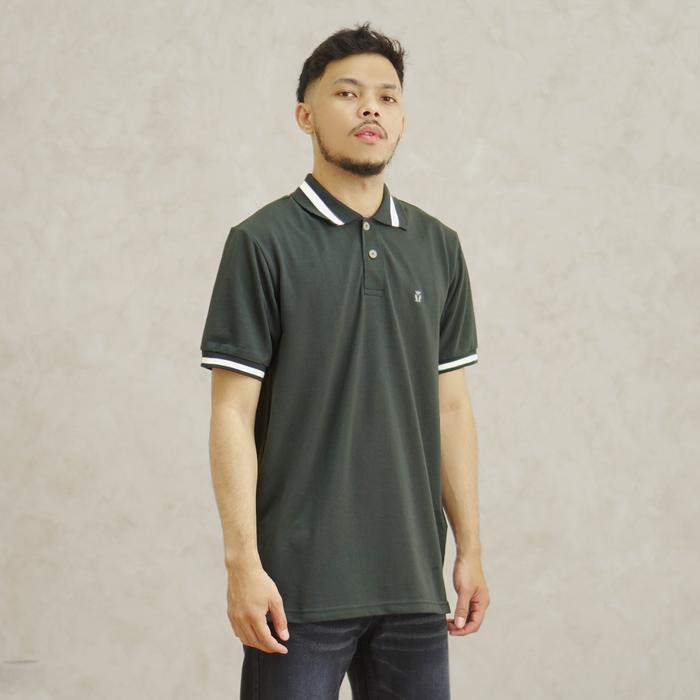 MATSUDA Shiojiri DK Slate Kaos Polo Shirt Pria Kerah - DK SLATE, M (LD 104 CM)