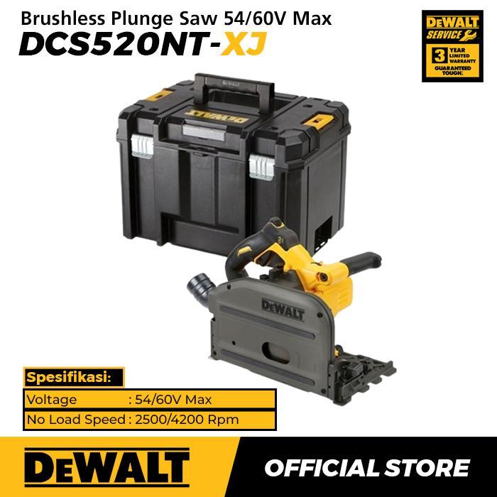 Dewalt Brushless Plunge Saw 165mm 54/60V Max DCS520NT-XJ (Unit Only)
