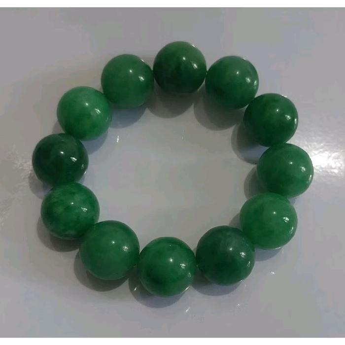 GELANG BATU GIOK ASLI - BATU GIOK UKURAN JUMBO 20mm - BATU GIOK CHINA HIJAU NATURAL