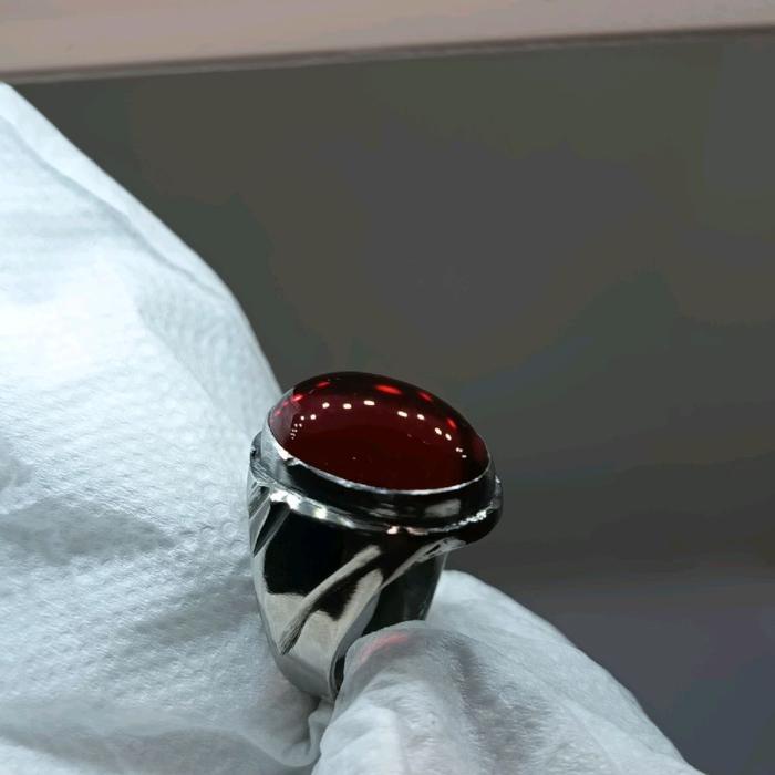 CINCIN BATU MERAH DELIMA SIAM NATURAL CRYSTAL