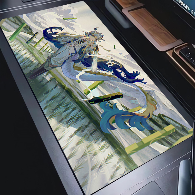 Mouse Pad Laptop Gaming Accessories Natural Rubber Mousepad Dragon Anime Keyboard Pad PC Arknights
