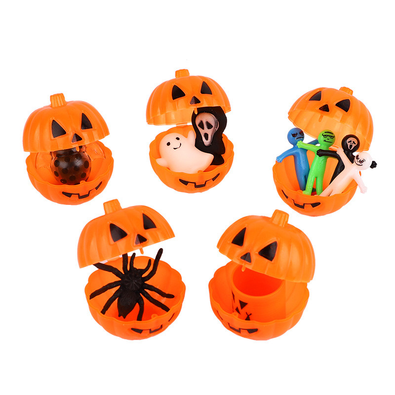 1020pcs Halloween Pumpkin Candy Box Plastic Candy Box Mini Gift Snacks Storage Box for Halloween