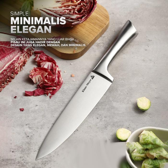 Terlaris Klaus-Meyer Chef Knife Pisau Dapur Profesional Stainless Steel Super Tajam Triple Riveted