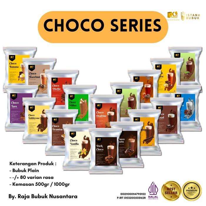 Bubuk Minuman Coklat King Powder Choco Series Cokelat Varian Plain Rasa Pekat Serbuk Minuman Coklat