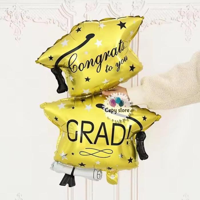 Hot Sale Balon Foil Graduation Congrats To You Grad / Balon Sarjana Topi / Balon Topi Graduate