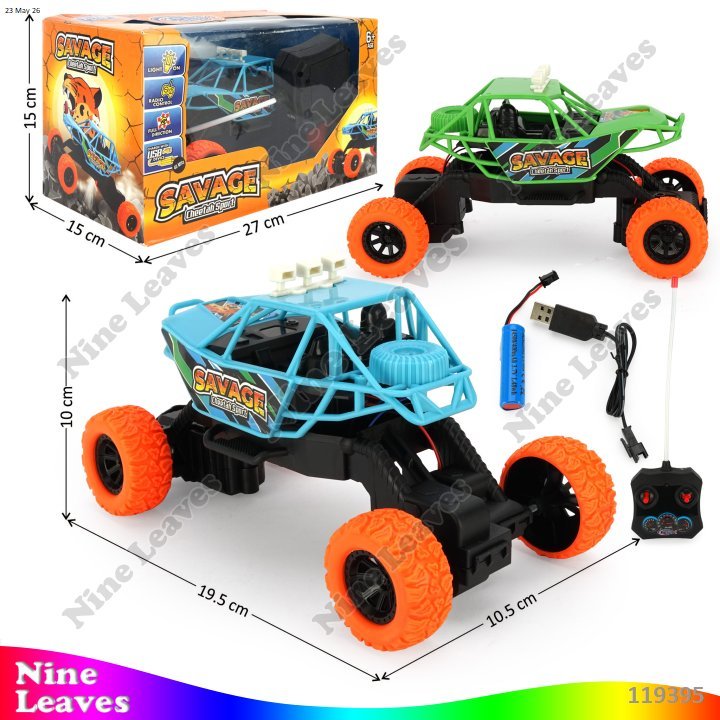 Mainan Anak RC Remote Mobil Rock Crawler 1:18 Charge Lampu Savage 40 MHz 4 Channel