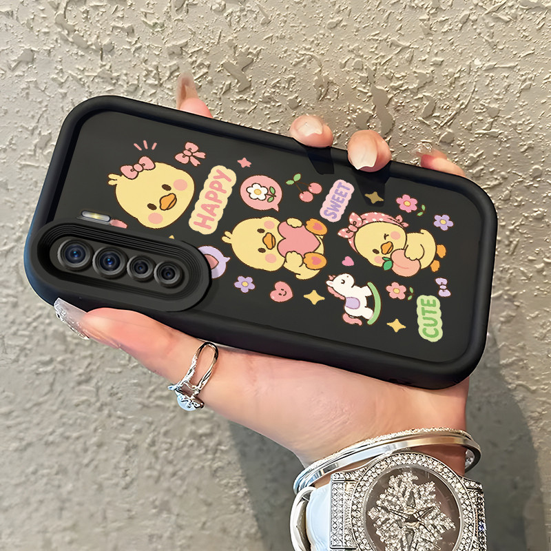 Casing Hp OPPO A91 OPPO F15 OPPO Reno 3 Case Ayam Kuning Kecil Buah & Bunga Imut Banget Kasing Promo