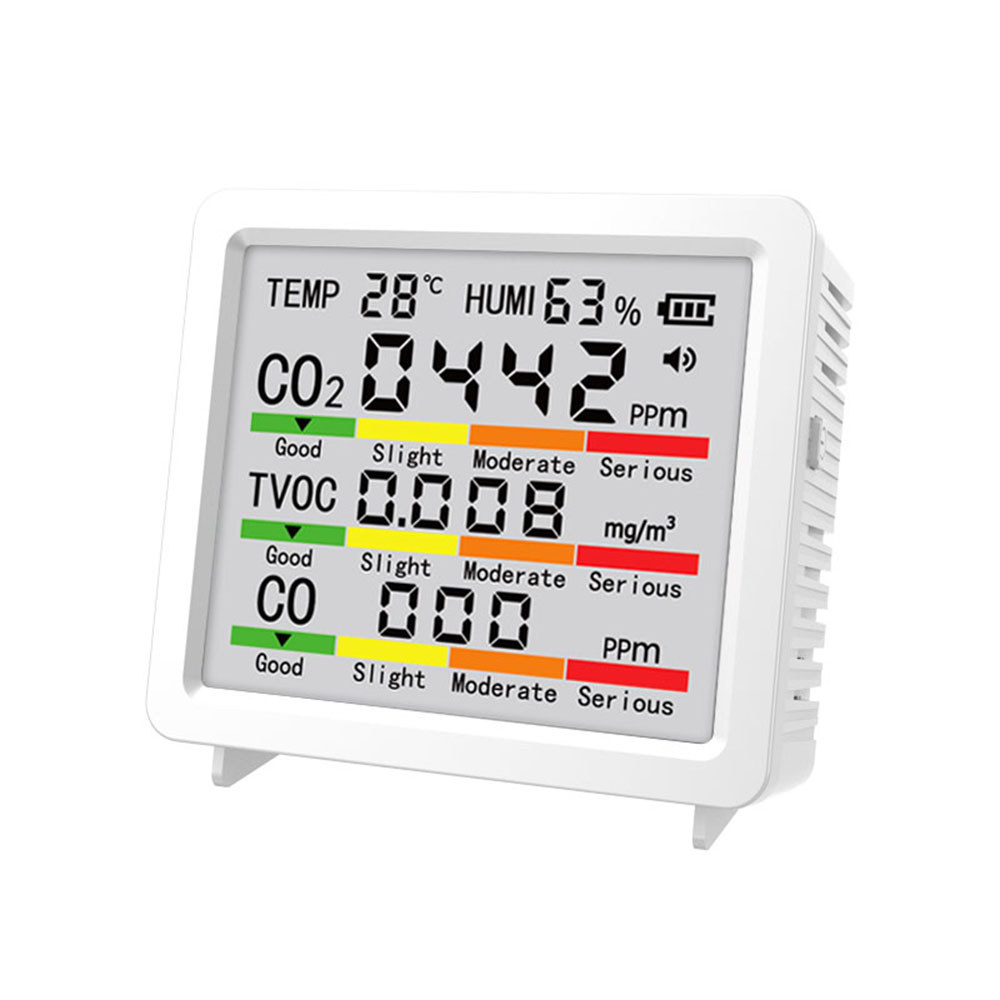 5in1 Air Quality Detetor Temperature Humidity Meter O2 HHO TVO Air Quality Monitor Tester Tool Large