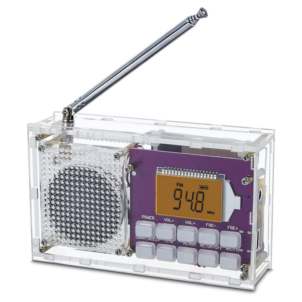 DIY Digital Radio Kit with Clock FM 87-108MHZ Digital Radio LCD Display Assemble Kit for Student
