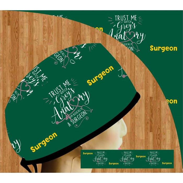 Head Cap Dokter Surgeon Hijau