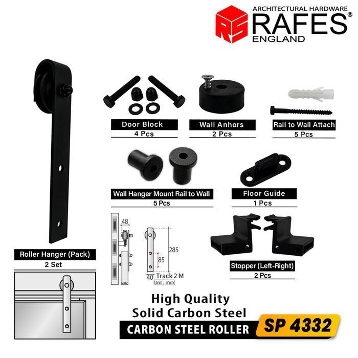 Rel Pintu Sliding 2 Meter Rafes England / High Quality Carbon Steel