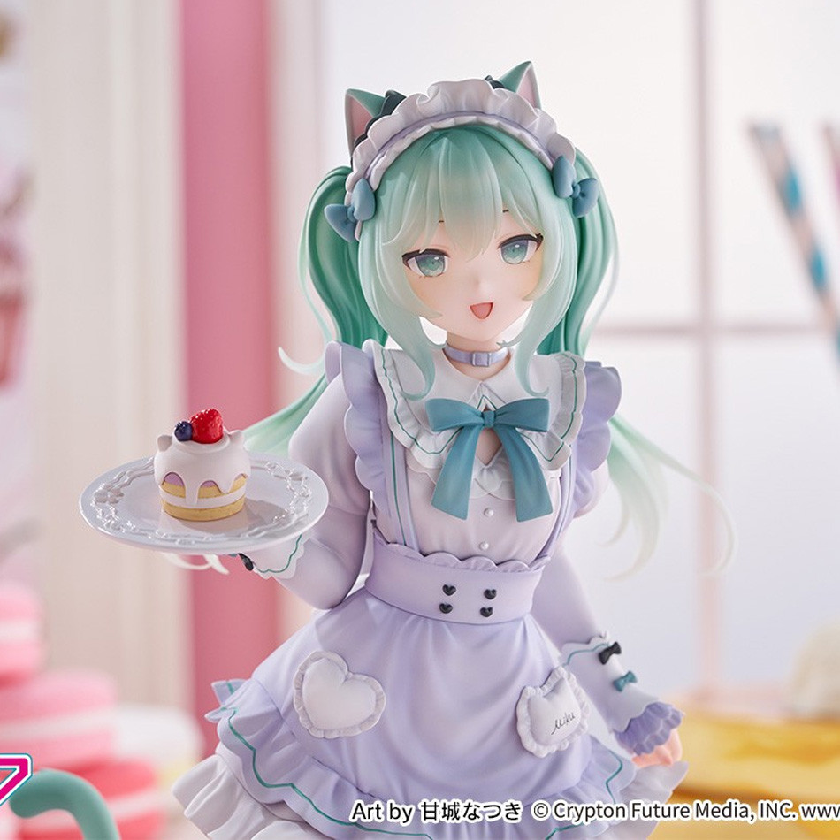 18CM Hatsune Miku Desktop Cute Action Figure Cat Ears Maid Ver. Cosplay Anime Figurine Kaii Girl