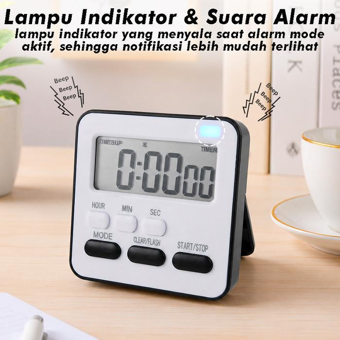 Jam Timer Digital LCD Multifungsi Stopwatch Countdown Alarm Meja Dapur Belajar Magnet Stand CA-0930