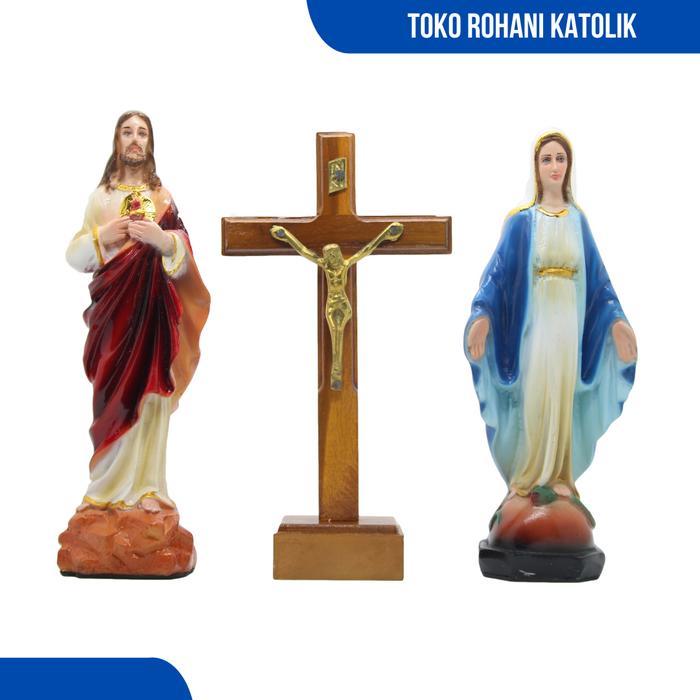 SET DOA KATOLIK LENGKAP / SALIB DUDUK KATOLIK / PATUNG BUNDA MARIA YESUS / KALUNG ROSARIO / SALIB
