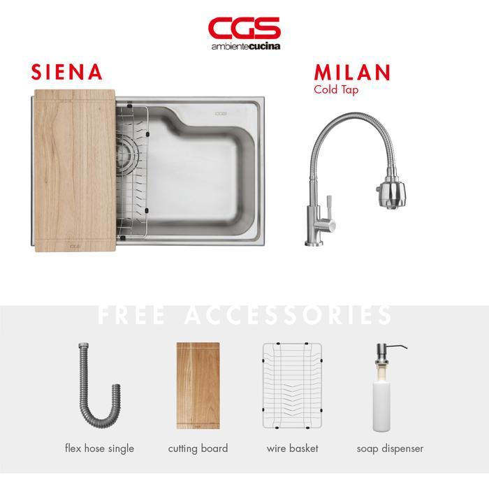 Gratis Ongkir Kitchen Sink Bak Cuci Piring Dapur Stainless Steel 1 Lubang Cgs Siena Workstation Sink