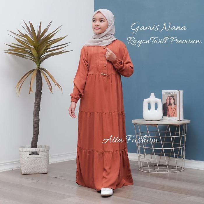 HEMAT Gamis Nana Rayon Twill Premium Gamis Anak Rayon Premium