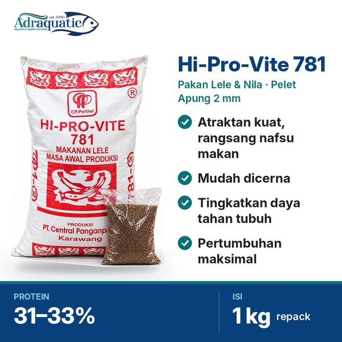 Jual Murah Hi-Pro-Vite 781-2 Mm 1Kg Makanan Ikan Lele Nila Pakan Pelet Apung 2Mm 781 Terlaris