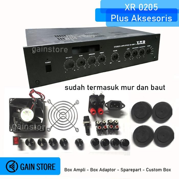 Box Ampli Amplifier Plat Besi XR 0205 plat besi Paket Hemat
