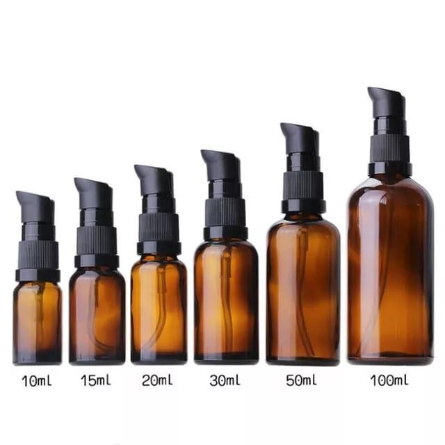 New Botol Pump serum Kaca Amber 5ml s/d 100ml