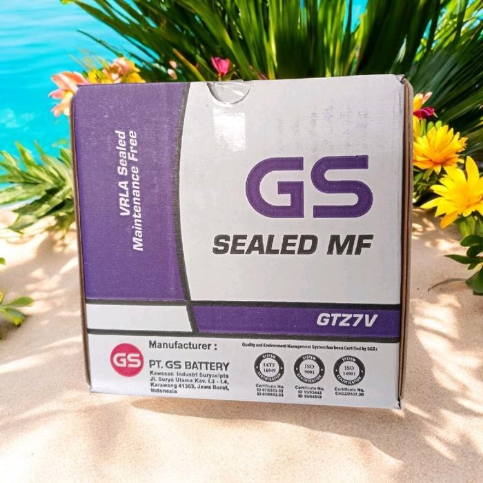 Aki Gs Gtz7V 12V 6Ah/10Hr Aki Kering Gs Astra Untuk Motor Nmax, Aerox