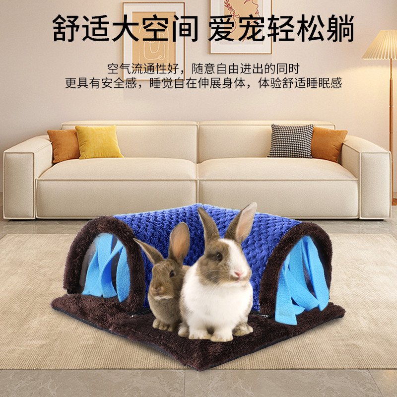Warm Guinea Pig Hideout Tunnel Bed, Soft Removable Guinea Pig Tunnels And Tubes for Cage, Guinea Pig