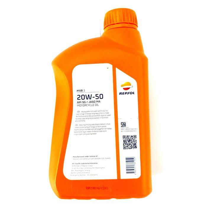 kytf- Oli Repsol Mrx3 1 Liter 20W50 Api Sg Ma Satria Fu Vixion R15 Jupiter