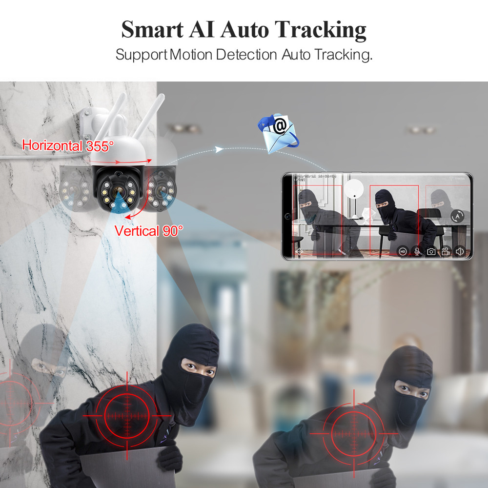 Techage 8CH 3MP Wireless NVR Kit WiFi Surveillance Camera Set Two Way Audio IP Camera Humanoid Detec