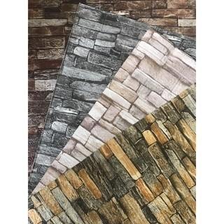 Wallpaper Dinding 3D Foam Wallfoam Tebal Bata Alam Kombinasi Warna