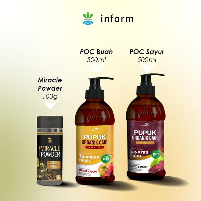 Infarm - Pupuk Buah, Sayur, Dan Miracle Powder Poc Paket Pelebat Bunga Dan Buah Infarm Pupuk Infarm