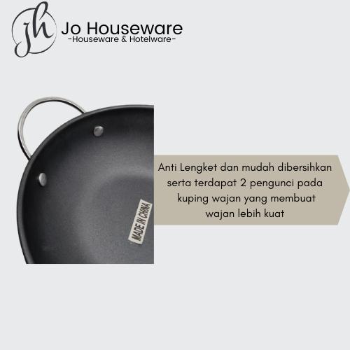 Kuali Teflon Hitam Wok Kuping Mini Wajan Anti Lengket Premium G15-16