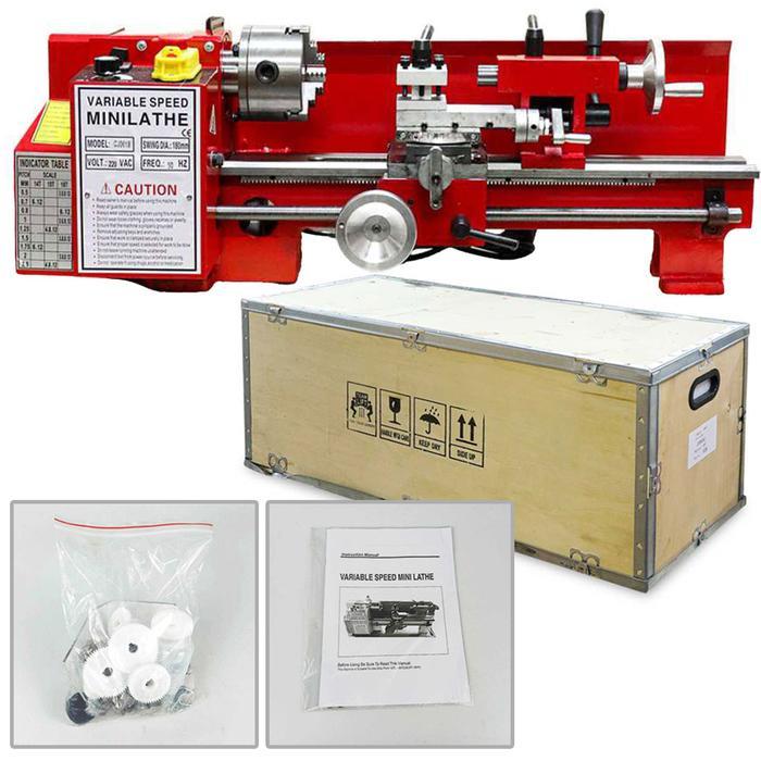 Mesin Bubut Besi Mini Lathe Presisi Akurat 2500Rpm 550W Cj0618