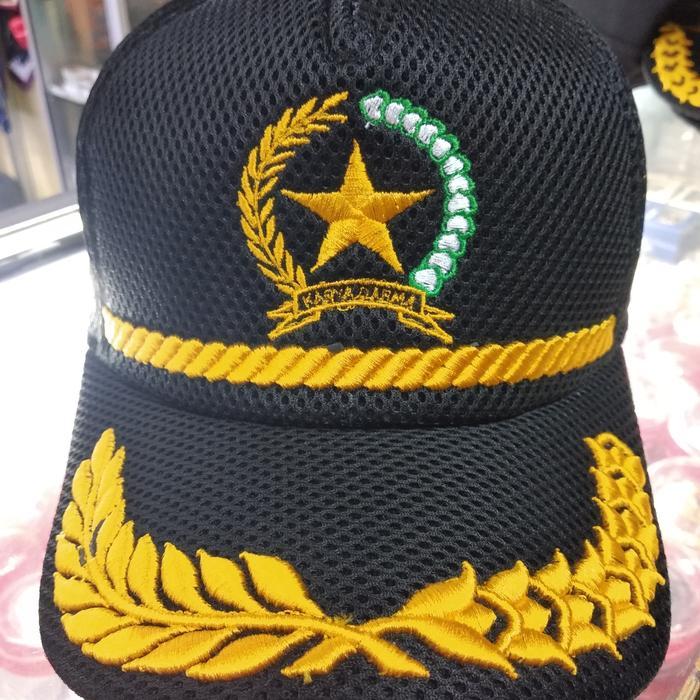 Terlaris Topi jaring veteran RI hitam free nama bordir SALE
