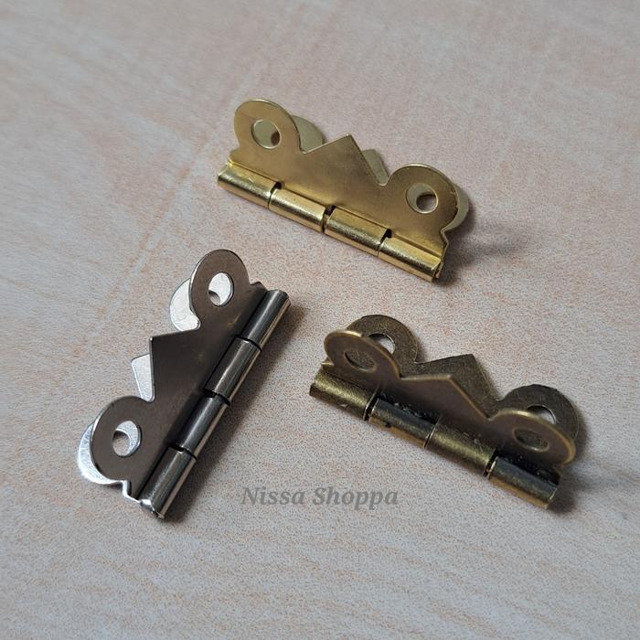 Engsel kupu kupu / Engsel kotak kayu / Engsel kotak perhiasan / Engsel kotak dus lengkap dengan mur