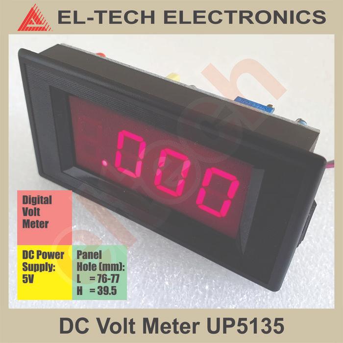 Dc Volt Meter Pengukur Tegangan Voltage 3.5-Digit Led Power 5Vdc