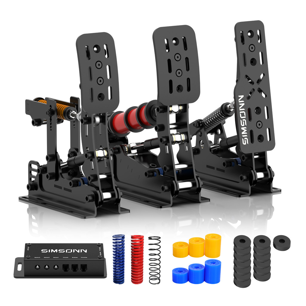 SIMSONN Plus X Simracing Pedals PC Sim Racing Simulator Pedal Load Cell Hydraulic Pedal Support VAM