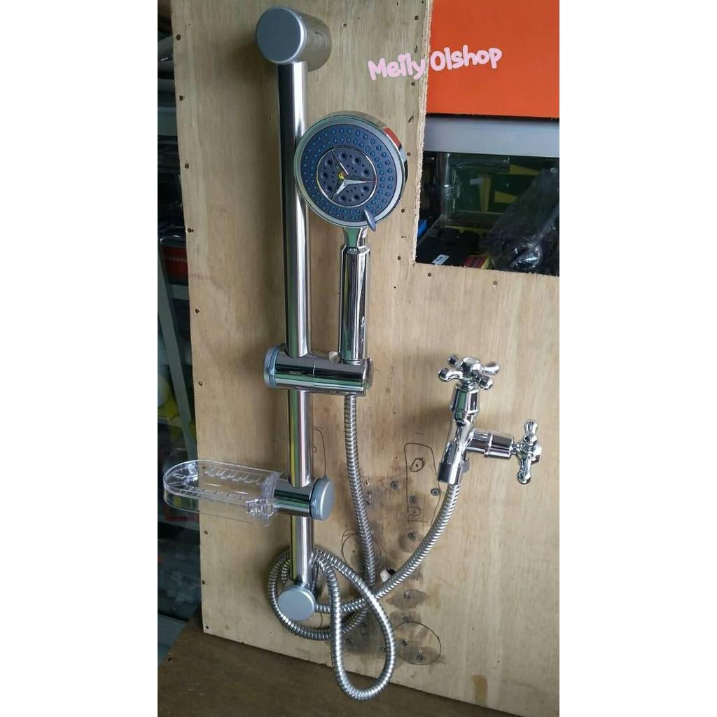 PROMO MURAH  -Shower Tiang + Kran Cabang / Shower Mandi / Hand Shower -SEDIA JUGA - kepala shower ma