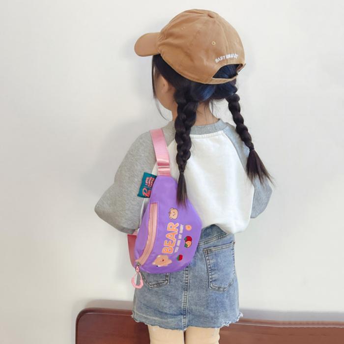 7lc9- Tas Pinggang Anak Motif Beruang Kartun Waist Bag Anak Motif Bear Import Kawai Tas