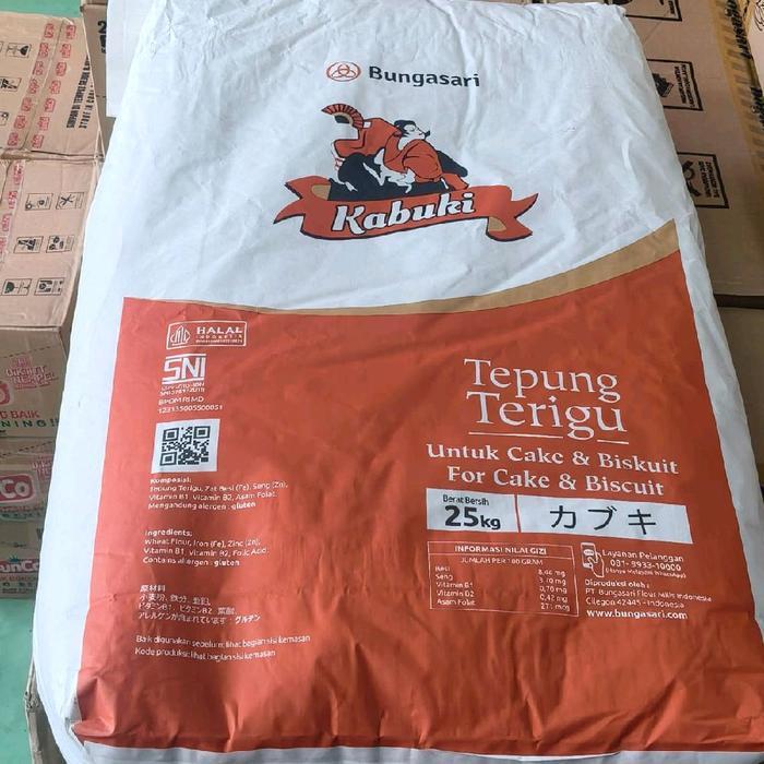 swwf- Tepung Terigu Niji 25 Kg Atau Kemasan Baru Kabuki Merah Isi 25Kg