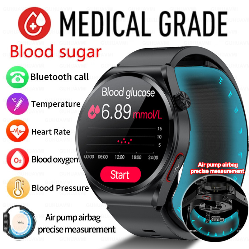 New Smart Watch Men Inflatable Strap Accurately Measure Blood Sugar Blood Pressure Blood Oxygen Heal
